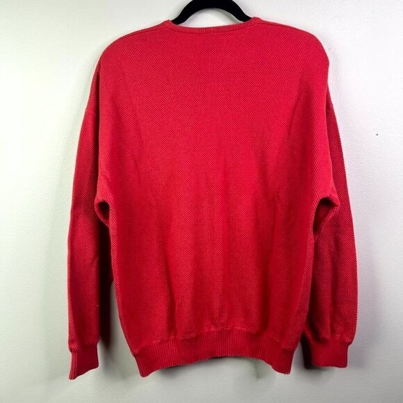 St. Croix Crystal Stitch High V-neck Pullover Red Medium Vintage - Picture 6 of 6